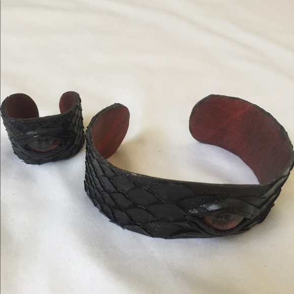 Python Snakeskin Eye Bracelet and Ring